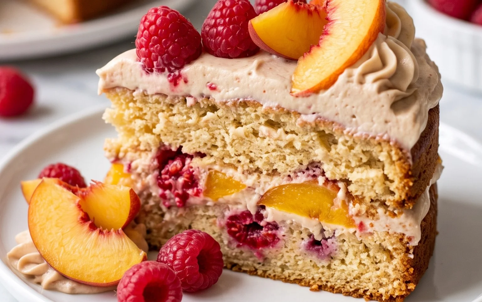 Raspberry Peach Cake